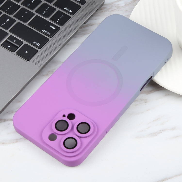 For iPhone 16 Pro Liquid TPU Silicone Gradient MagSafe Phone Case(Purple)