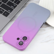 For iPhone 16 Plus Liquid TPU Silicone Gradient MagSafe Phone Case(Purple)