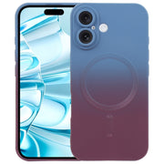 For iPhone 16 Liquid TPU Silicone Gradient MagSafe Phone Case(Blue Purple)