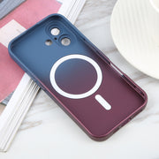 For iPhone 16 Liquid TPU Silicone Gradient MagSafe Phone Case(Blue Purple)