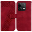 For Xiaomi Redmi Note 13 5G 7-shaped Embossed Leather Phone Case(Red) - Note 13 Cases by PMC TechLife | Online Shopping South Africa | PMC TechLife | Buy Now Pay Later Mobicred