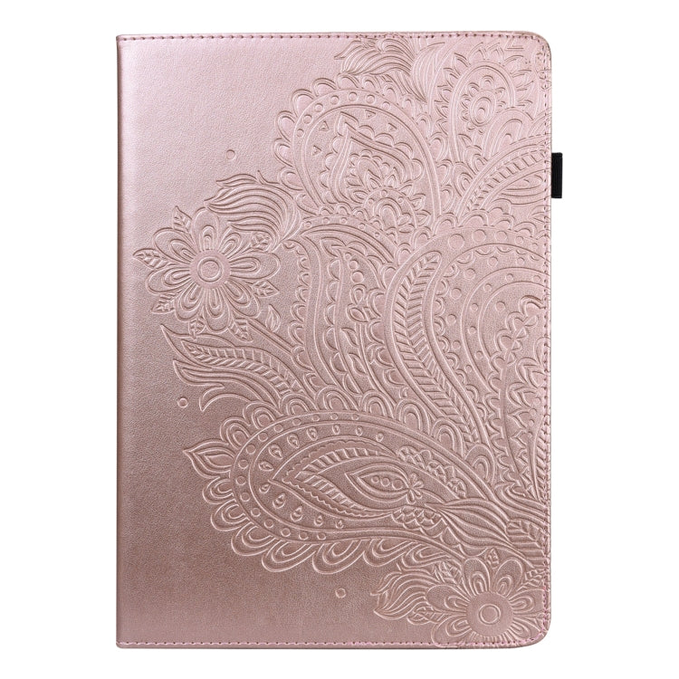 For Google Pixel Tablet Peacock Embossed Pattern Leather Tablet Case(Rose Gold)