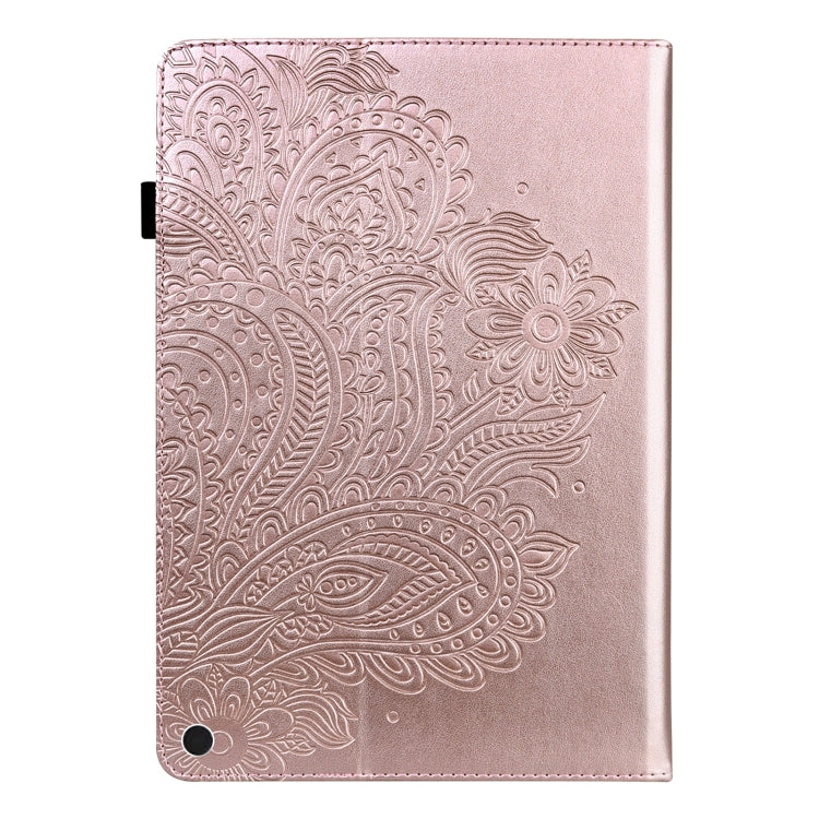 For Google Pixel Tablet Peacock Embossed Pattern Leather Tablet Case(Rose Gold)