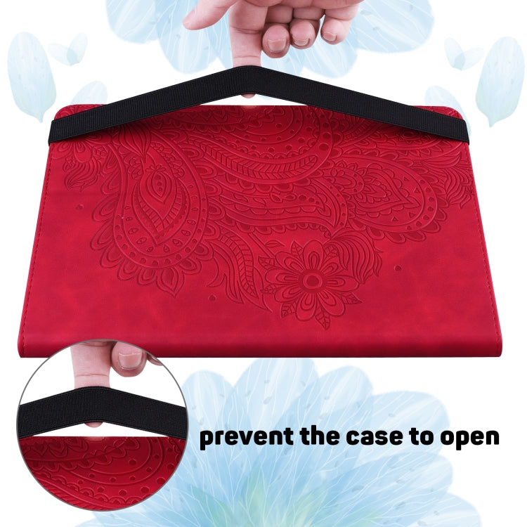 For Google Pixel Tablet Peacock Embossed Pattern Leather Tablet Case(Red)