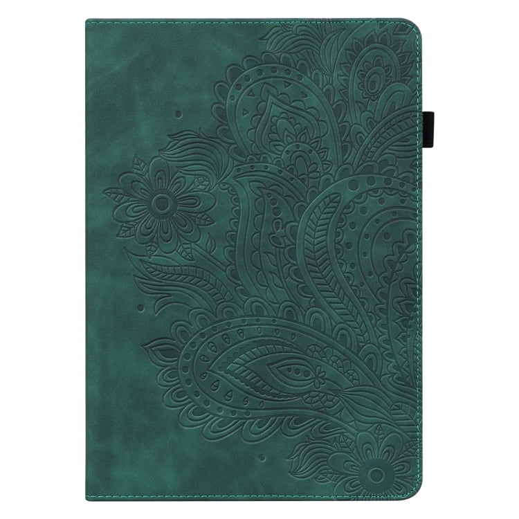 For Google Pixel Tablet Peacock Embossed Pattern Leather Tablet Case(Green)