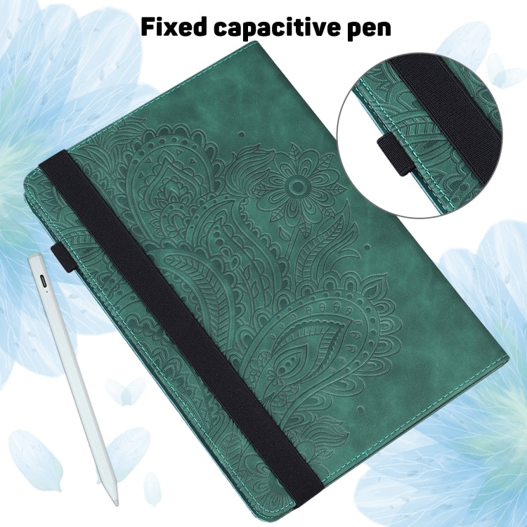 For Google Pixel Tablet Peacock Embossed Pattern Leather Tablet Case(Green)