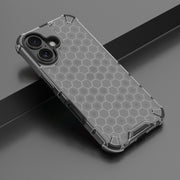 For iPhone 16 Honeycomb Shockproof Phone Case(Black)
