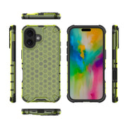 For iPhone 16 Plus Honeycomb Shockproof Phone Case(Green)