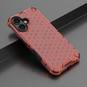 For iPhone 16 Plus Honeycomb Shockproof Phone Case(Red)