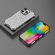 For iPhone 16 Pro Honeycomb Shockproof Phone Case(White)