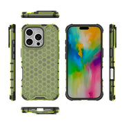 For iPhone 16 Pro Max Honeycomb Shockproof Phone Case(Green)