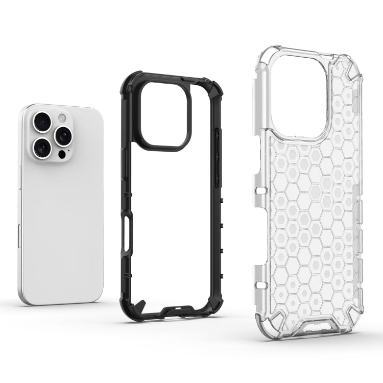 For iPhone 16 Pro Max Honeycomb Shockproof Phone Case(Red)