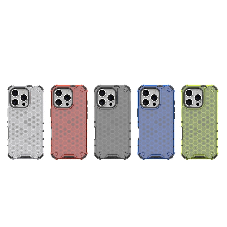 For iPhone 16 Pro Max Honeycomb Shockproof Phone Case(Red)