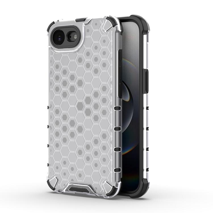For iPhone 16e Honeycomb Shockproof Phone Case(White)