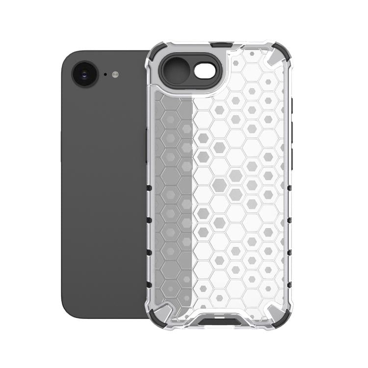 For iPhone 16e Honeycomb Shockproof Phone Case(White)