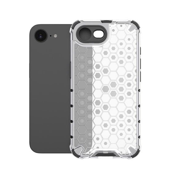 For iPhone 16e Honeycomb Shockproof Phone Case(White)