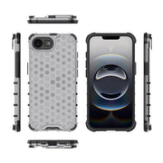 For iPhone 16e Honeycomb Shockproof Phone Case(White)