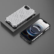 For iPhone 16e Honeycomb Shockproof Phone Case(White)
