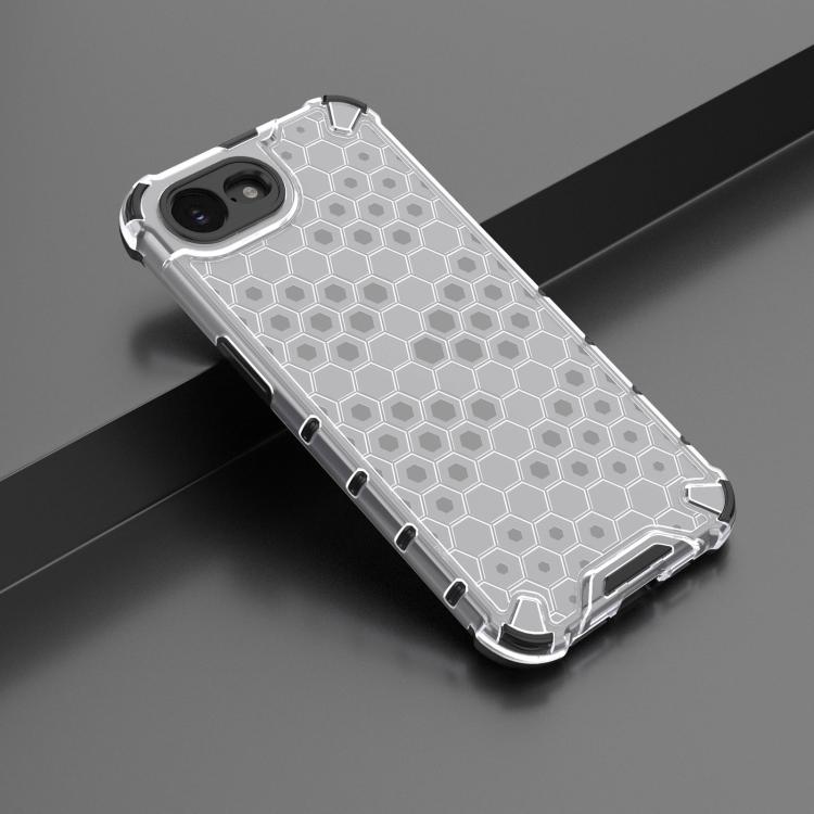 For iPhone 16e Honeycomb Shockproof Phone Case(White)
