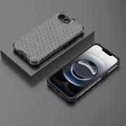 For iPhone 16e Honeycomb Shockproof Phone Case(Black)