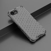 For iPhone 16e Honeycomb Shockproof Phone Case(Black)
