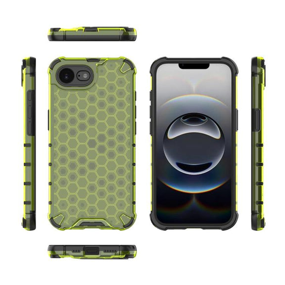 For iPhone 16e Honeycomb Shockproof Phone Case(Green)