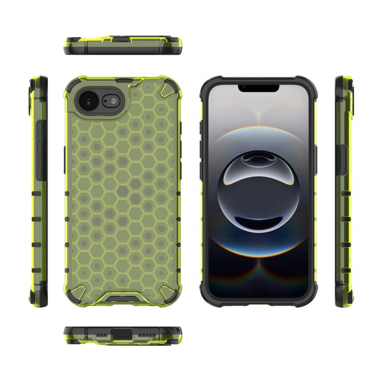 For iPhone 16e Honeycomb Shockproof Phone Case(Green)