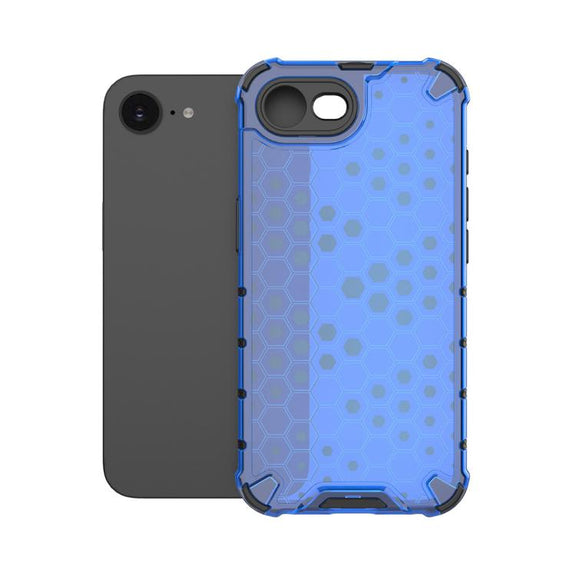 For iPhone 16e Honeycomb Shockproof Phone Case(Blue)