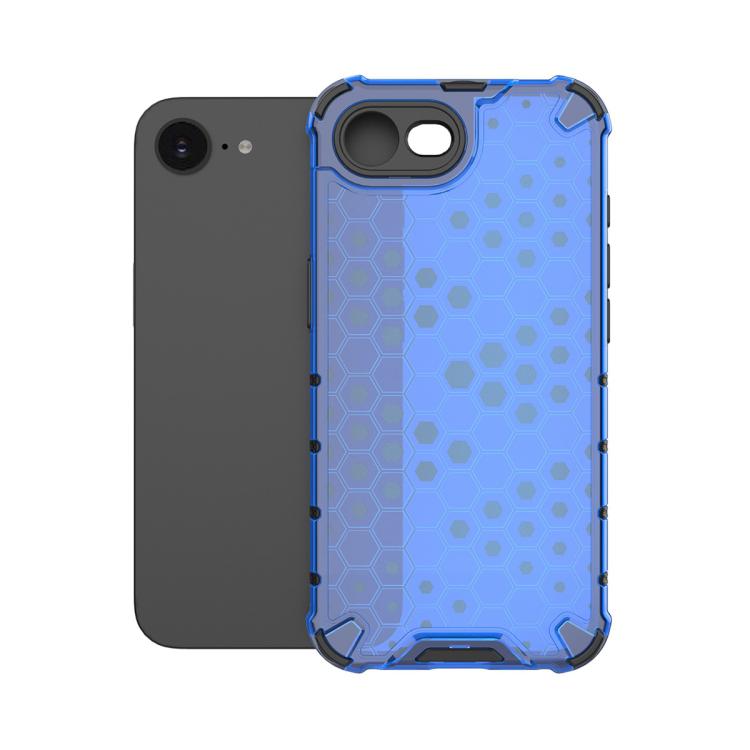 For iPhone 16e Honeycomb Shockproof Phone Case(Blue)