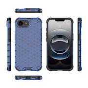 For iPhone 16e Honeycomb Shockproof Phone Case(Blue)