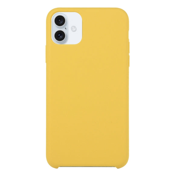 For iPhone 16 Solid Silicone Phone Case(Yellow)