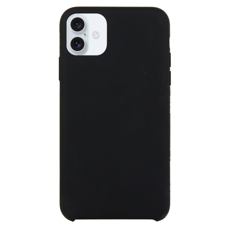 Solid Silicone Phone Case For iPhone 16(Black)