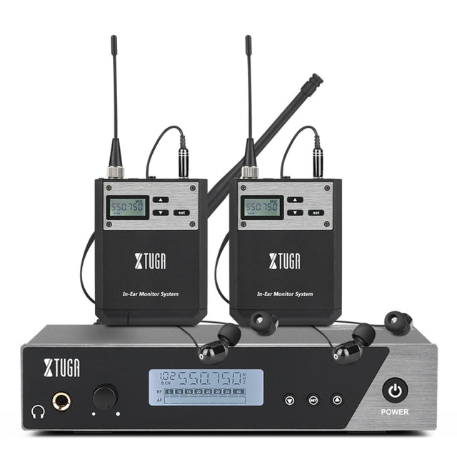 XTUGA  IEM1100 Professional Wireless In Ear Monitor System 2 BodyPacks(AU Plug)