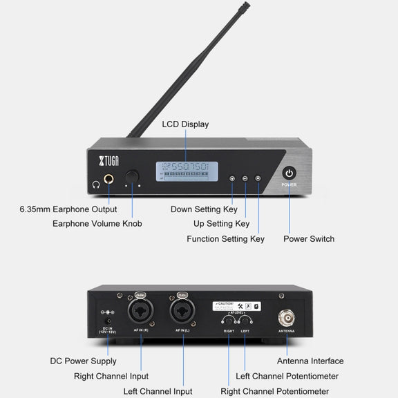 XTUGA  IEM1100 Professional Wireless In Ear Monitor System 2 BodyPacks(AU Plug)