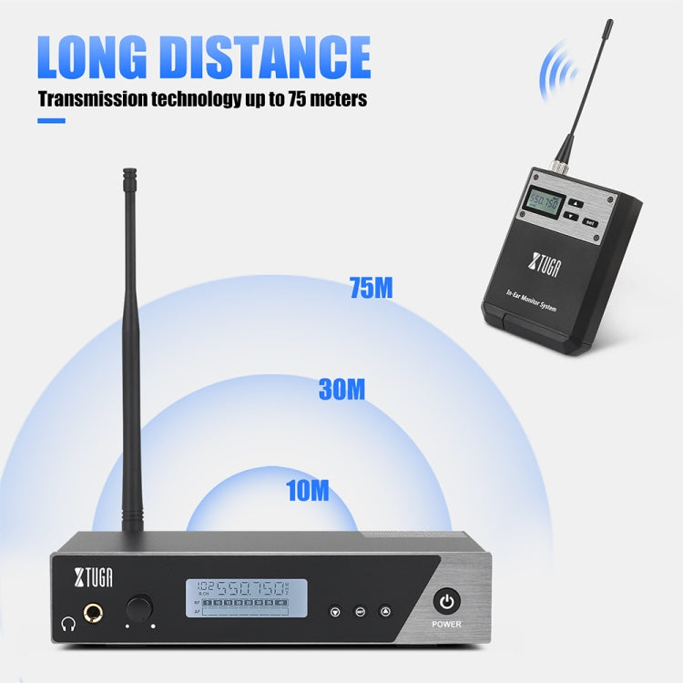 XTUGA  IEM1100 Professional Wireless In Ear Monitor System 1 BodyPacks(EU Plug)