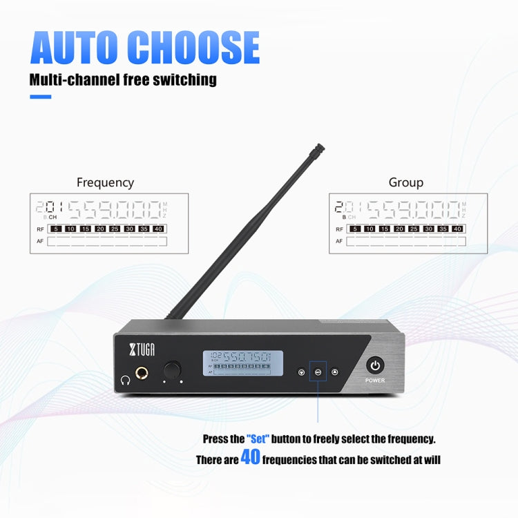 XTUGA  IEM1100 Professional Wireless In Ear Monitor System 1 BodyPacks(EU Plug)