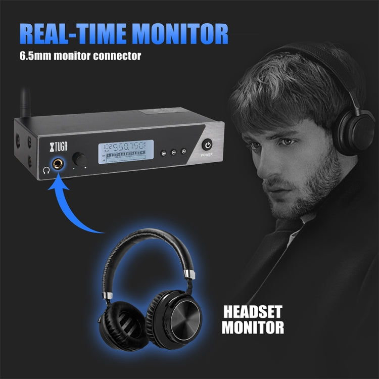 XTUGA  IEM1100 Professional Wireless In Ear Monitor System 1 BodyPacks(EU Plug)