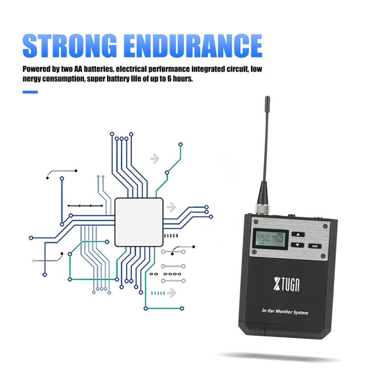 XTUGA  IEM1100 Professional Wireless In Ear Monitor System 2 BodyPacks(AU Plug)