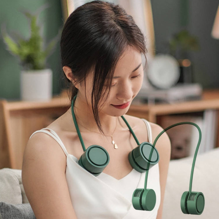 DQ209 Portable Hanging Neck Mute Aroma Diffuser Small Fan(Ice Green)