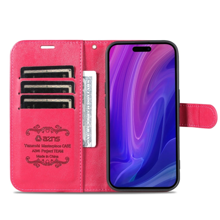 For iPhone 15 Pro Max AZNS Sheepskin Texture Flip Leather Phone Case(Red)