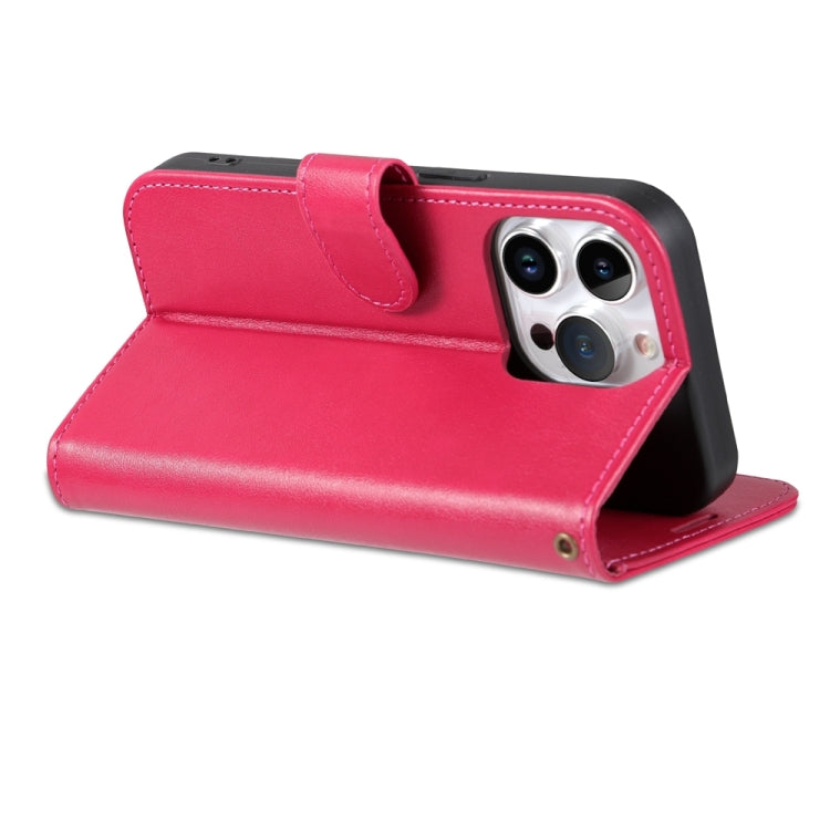 For iPhone 15 Pro Max AZNS Sheepskin Texture Flip Leather Phone Case(Red)