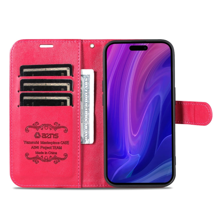 For iPhone 16 Pro Max AZNS Sheepskin Texture Flip Leather Phone Case(Red)