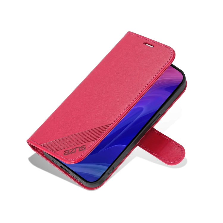 For iPhone 16 Pro Max AZNS Sheepskin Texture Flip Leather Phone Case(Red)