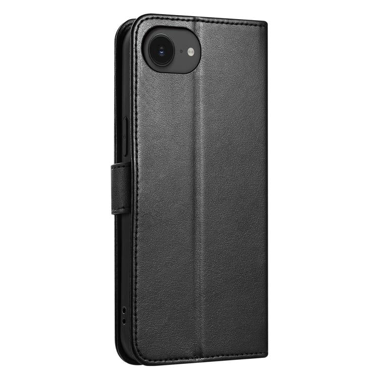 For iPhone 16e AZNS Sheepskin Texture Flip Leather Phone Case(Black)