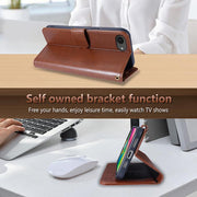 For iPhone 16e AZNS Sheepskin Texture Flip Leather Phone Case(Black)