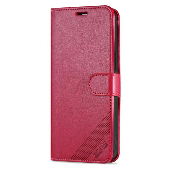 For iPhone 16e AZNS Sheepskin Texture Flip Leather Phone Case(Red)