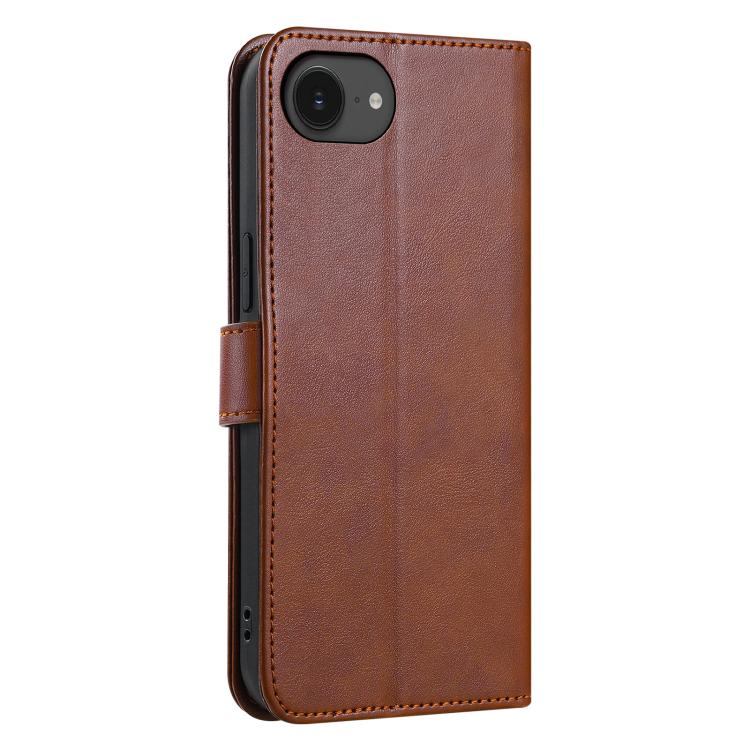 For iPhone 16e AZNS Sheepskin Texture Flip Leather Phone Case(Brown)
