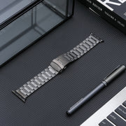 For Apple Watch SE 40mm Safety Buckle Titanium Steel Watch Band(Grey)