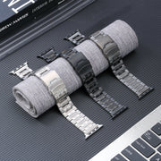 For Apple Watch SE 40mm Safety Buckle Titanium Steel Watch Band(Grey)