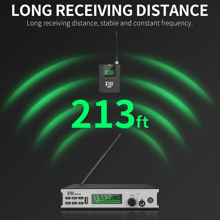XTUGA SEM100 Professional Wireless In Ear Monitor System 1 BodyPacks(EU Plug)